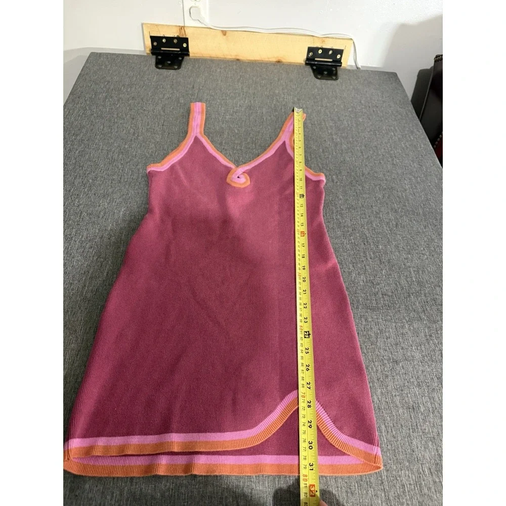 Free People Beach Pink Blair Sweater Knit Mini Dress Sz L Vacation Coastal